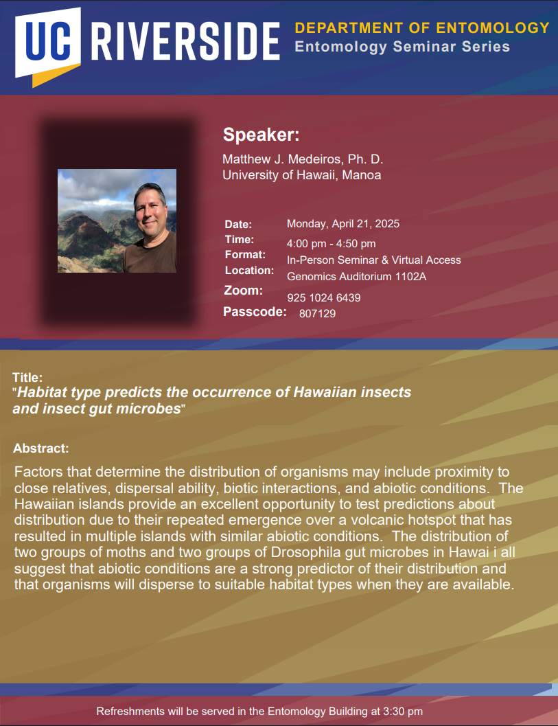 Matthew Medeiros Seminar Flyer