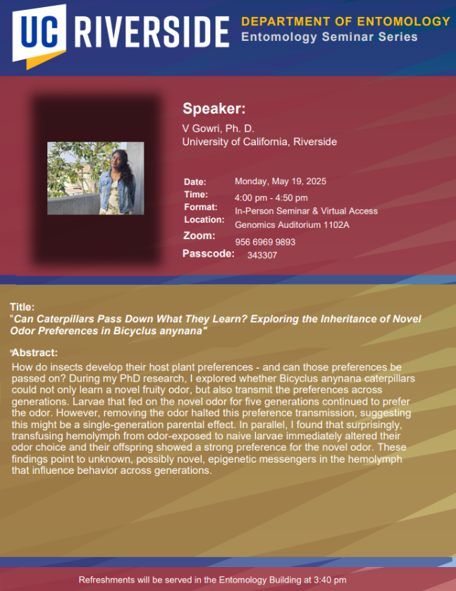 V Gowri Seminar Flyer